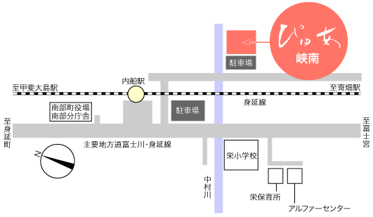 ぴゅあ峡南の地図