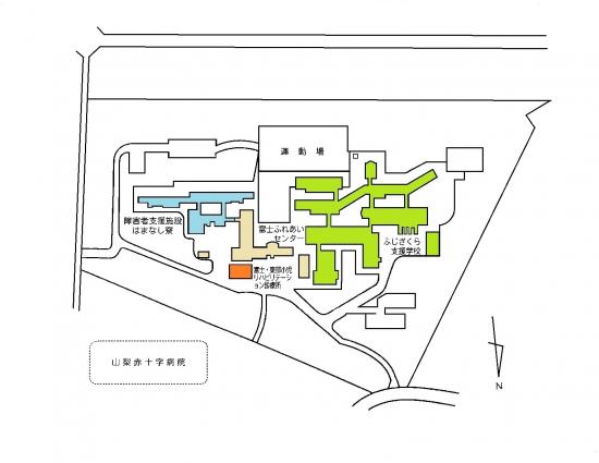 富士ふれあいの村施設配置図