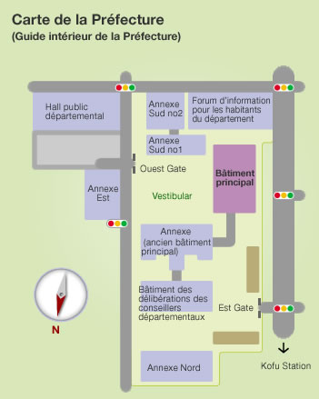 Carte de la Préfecture(Guide intérieur de la Préfecture)