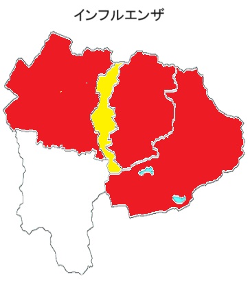 インフルエンザ流行マップ中北峡東富士東部警報レベル甲府市注意報レベル