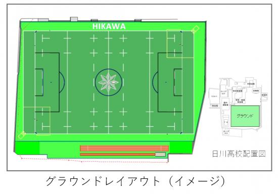 日川高等学校人工芝レイアウト案