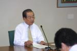 9月定例県議会提出予定案件について説明する山本知事