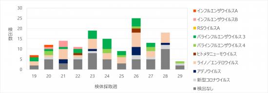 急性呼吸器感染症病原体検出状況29w