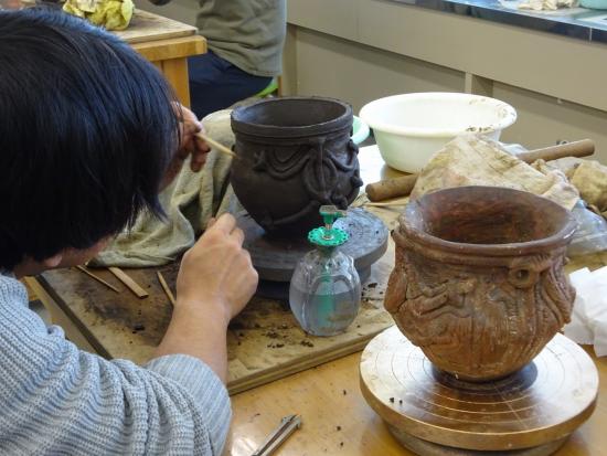 画像：土器の成形