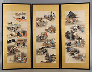 若尾逸平一代図屏風（南アルプス市立美術館蔵）