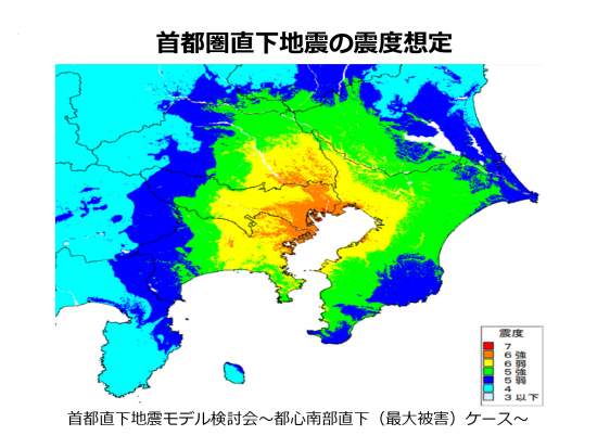 首都直下地震の震度想定