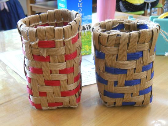 画像：縄文時代のかごの制作例