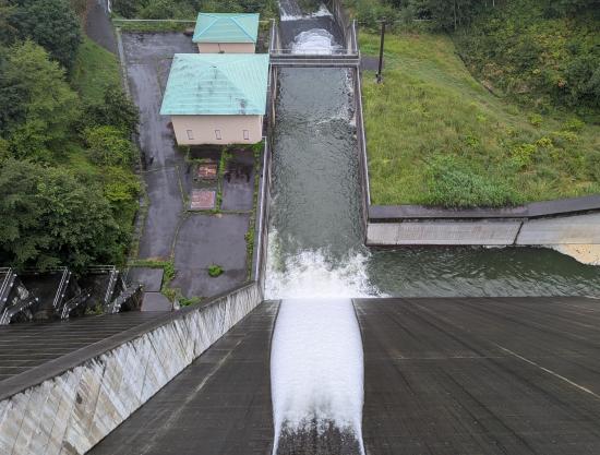 2026年9月10日の越流状況を上流側から