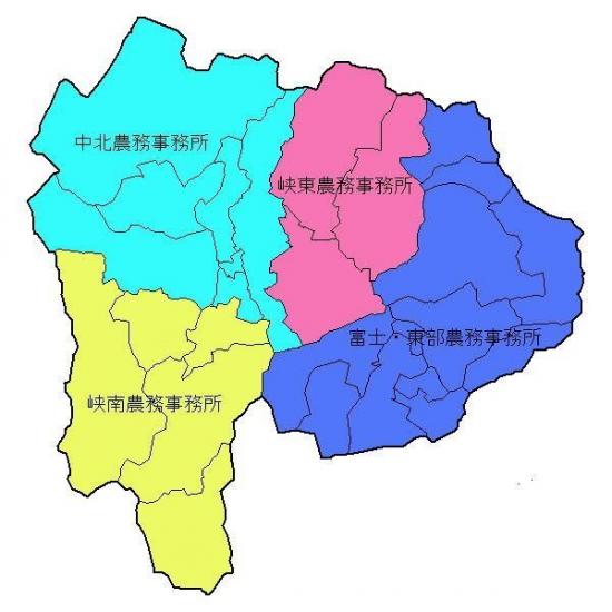 山梨県出先管内図