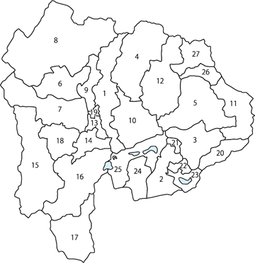 県内市町村地図（平成22年3月8日現在）