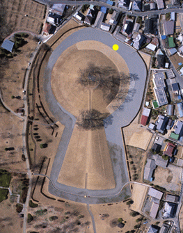 銚子塚古墳空中写真（立柱位置）