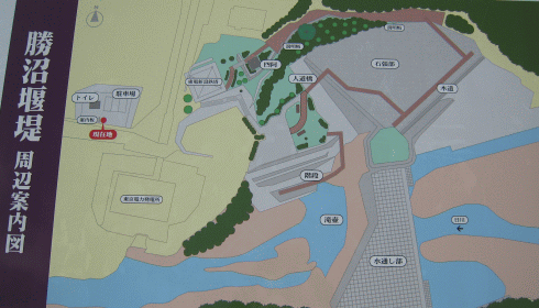 勝沼堰堤周辺案内図