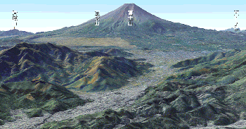 富士山の絵・カシミール3Dで作成