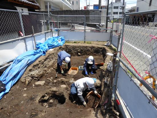 発掘調査甲府城下町風景