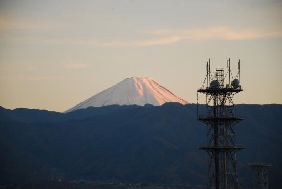 甲府城から望む富士山