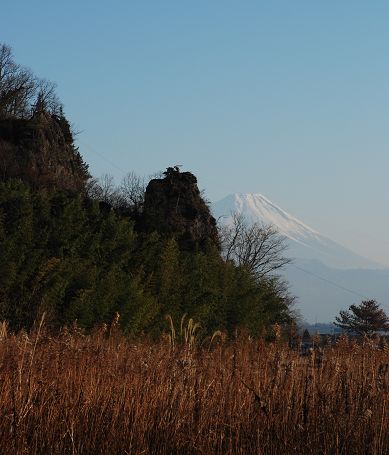 七里岩（屏風岩）と富士山