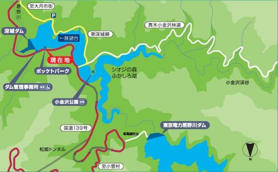 ダムの施設周辺地図