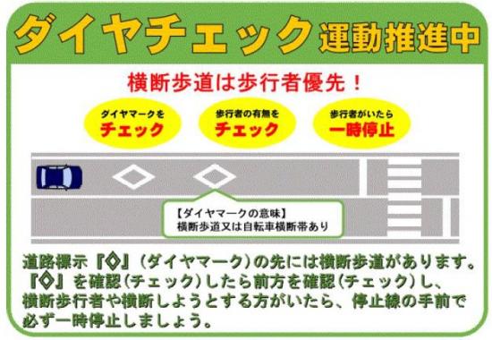 横断歩行者の保護　ダイヤチェック