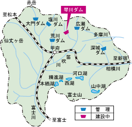 琴川ダムの位置イメージ