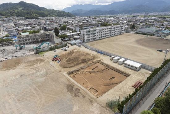 新町前遺跡の空中写真