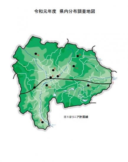 令和元年度県内遺跡分布位置図