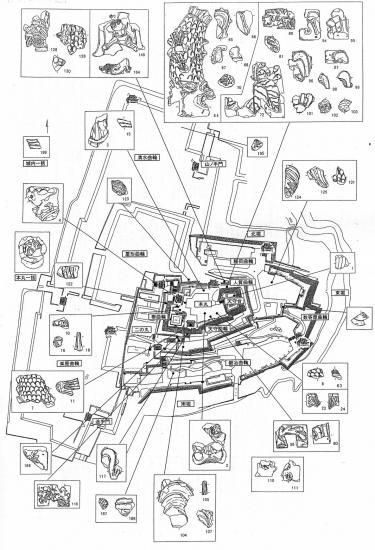 甲府城跡金箔瓦分布2