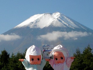 富士吉田キユーピー　屋上から見た富士山